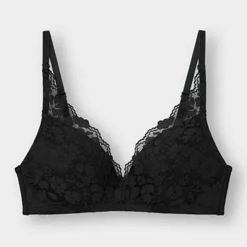 Мягкий бюстгальтер с глубоким вырезом GU by Uniqlo без кружева