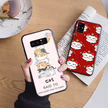 Мягкий чехол B102 cat для iPhone 11 12 13 14 15 Pro Max Samsung S22 S23 S24 FE Ultra Xiaomi Redmi Note VIVO V27 Realme C21 OPPO Reno 8