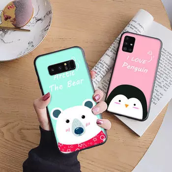Мягкий чехол B10 Lovely animals для iPhone 11 12 13 14 15 Pro Max Samsung S22 S23 S24 FE Ultra Xiaomi Redmi Note VIVO V27 Realme C21 OPPO Reno 8