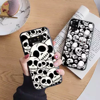 Мягкий чехол B172skull для iPhone 11 12 13 14 15 Pro Max Samsung S22 S23 S24 FE Ultra Xiaomi Redmi Note VIVO V27 Realme C21 OPPO Reno 8