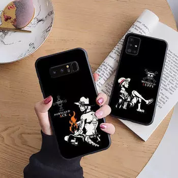 Мягкий чехол B195 ace and luffy для iPhone 11 12 13 14 15 Pro Max Samsung S22 S23 S24 FE Ultra Xiaomi Redmi Note VIVO V27 Realme C21 OPPO Reno 8