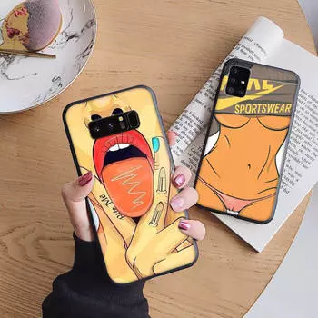 Мягкий чехол B215 nice girl для iPhone 11 12 13 14 15 Pro Max Samsung S22 S23 S24 FE Ultra Xiaomi Redmi Note VIVO V27 Realme C21 OPPO Reno 8