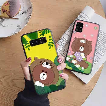 Мягкий чехол B224 Friend Bear для iPhone 11 12 13 14 15 Pro Max Samsung S22 S23 S24 FE Ultra Xiaomi Redmi Note VIVO V27 Realme C21 OPPO Reno 8