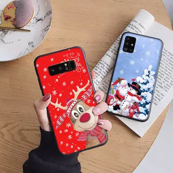 Мягкий чехол B33 Christmas Snowman для iPhone 11 12 13 14 15 Pro Max Samsung S22 S23 S24 FE Ultra Xiaomi Redmi Note VIVO V27 Realme C21 OPPO Reno 8