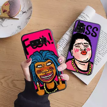 Мягкий чехол B54 Kiss FCK для iPhone 11 12 13 14 15 Pro Max Samsung S22 S23 S24 FE Ultra Xiaomi Redmi Note VIVO V27 Realme C21 OPPO Reno 8