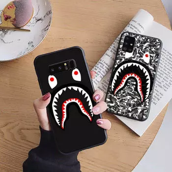 Мягкий чехол B61 с акульим дизайном для iPhone 11 12 13 14 15 Pro Max Samsung S22 S23 S24 FE Ultra Xiaomi Redmi Note VIVO V27 Realme C21 OPPO Reno 8