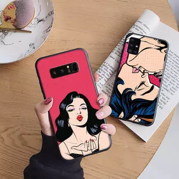 Мягкий чехол B66 kiss для iPhone 11 12 13 14 15 Pro Max Samsung S22 S23 S24 FE Ultra Xiaomi Redmi Note VIVO V27 Realme C21 OPPO Reno 8