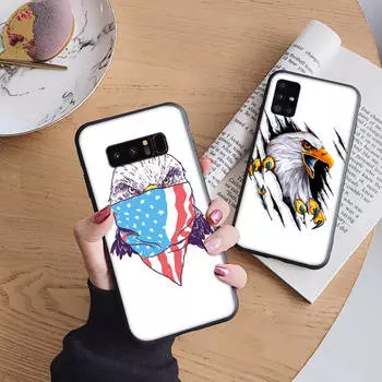 Мягкий чехол B74 eagle для iPhone 11 12 13 14 15 Pro Max Samsung S22 S23 S24 FE Ultra Xiaomi Redmi Note VIVO V27 Realme C21 OPPO Reno 8