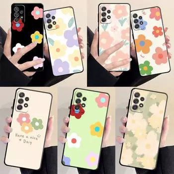Мягкий чехол-бампер из ТПУ для Samsung Galaxy A53 A23 A71 A31 A51 A22 A13 A32 A21s A72 A33 A52 A14 A73 A52s A11 A12 A91 с цветочным принтом Samsung A11