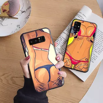 Мягкий чехол-бикини B216 для iPhone 11 12 13 14 15 Pro Max Samsung S22 S23 S24 FE Ultra Xiaomi Redmi Note VIVO V27 Realme C21 OPPO Reno 8