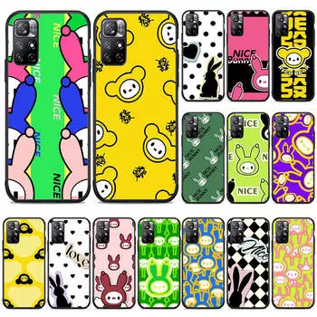 Мягкий чехол BW-13 с милым кроликом для Xiaomi Poco F5 F6 M6 X3 X6 Redmi 10A 10C 12C 13C 9A 9C 9T A3 A3X Note 8 9 10 11 12 13 C65 C50 C51 C55 Pro Plus 4G 5G
