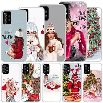 Мягкий чехол Christmas Art Girls Coffee для Samsung Galaxy A51 A71 A50 A70 A21S, чехол для телефона A30 A20E A10 A31 A41 A6 A7 A8 A9 Samsung A71