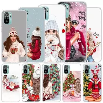 Мягкий чехол Christmas Art Girls Coffee для Xiaomi Redmi 10 10A 10C 9 9A 9C 9T, чехол для телефона 8 8A 7 7A 6 6A S2 K20 K40 Pro 10X Funda Redmi 10