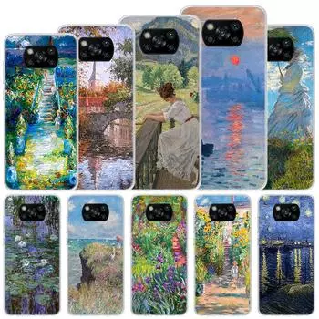 Мягкий чехол Claude Monet Garden Lotus Bridge для Xiaomi Poco X3 NFC X4 M4 Pro M3 M2 Чехол для телефона F3 F2 F1 Mi Note 10 Lite A3 A2 A1 Xiaomi Poco X3