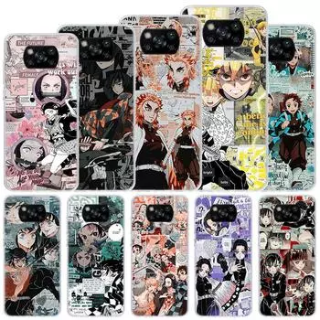 Мягкий чехол Demon Slayer аниме Kimetsu No Yaiba для Xiaomi Poco X3 NFC X4 M4 Pro M3 M2, чехол для телефона F3 F2 F1 Mi Note 10 Lite A3 A2 Xiaomi Poco X3