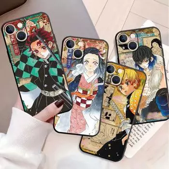 Мягкий чехол для Apple iPhone 11 13 Pro Max 14 12 Mini 7 8 Plus X XS XR SE 2020 6 6S 5 5S, чехол для телефона Funda Demon Slayer Art Shell iPhone 5 5S SE