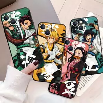 Мягкий чехол для Apple iPhone 11 13 Pro Max 14 12 Mini 7 8 Plus X XS XR SE 2020 6 6S 5 5S чехол для телефона Funda Demon Slayer Anime Capa iPhone 5 5S SE