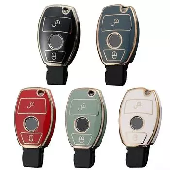 Мягкий чехол для автомобильного ключа из ТПУ, чехол для автомобильного ключа с 2 кнопками белый