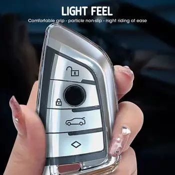Мягкий чехол для автомобильного пульта дистанционного ключа из ТПУ, чехол-брелок для BMW X1 X3 X5 X6 X7 1 3 5 6 7 серии G20 G30 G11 F15 F16 G01 G02 F48, сумка без ключа чёрный