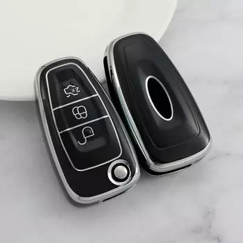Мягкий чехол для автомобильных ключей из ТПУ для Ford Ranger C-Max S-Max Focus Galaxy Mondeo Transit Tourneo, индивидуальный автоматический брелок для ключей key case белый