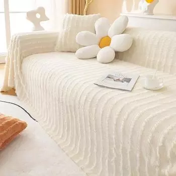 Мягкий чехол для дивана для гостиной, нескользящий однотонный толстый коврик для диванной подушки, простой стиль, плюшевое полотенце для дивана, домашний декор для дивана 180x130cm