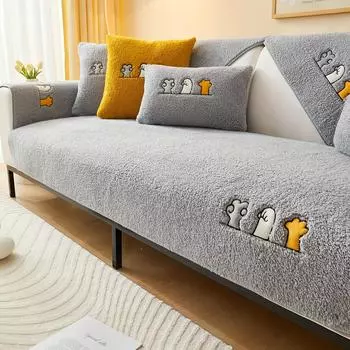 Мягкий чехол для дивана из плюша и шерпы, нескользящее полотенце для дивана, для спальни, офиса, гостиной, защитная мебель для домашнего декора 70x70