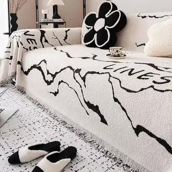 Мягкий чехол для дивана, полотенце, скандинавский стиль, одеяло для дивана, все включено, универсальная зимняя теплая универсальная подушка для дивана на все времена года 180*130cm