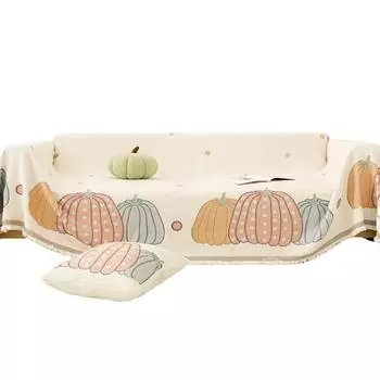 Мягкий чехол для дивана, полотенце со снежинками, бархатный теплый цельный чехол, милая тыква, чехол для дивана 180*130cm