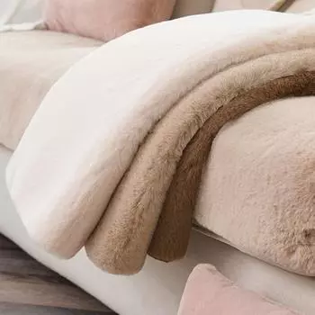 Мягкий чехол для дивана, зимний теплый меховой диван, подушка, полотенце, противоскользящие чехлы для стульев и диванов для декора гостиной, одеяло, ковер 70X70
