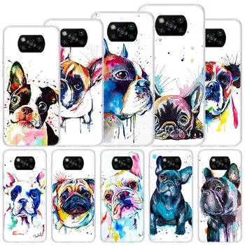 Мягкий чехол для французского бульдога и мопса для Xiaomi Poco X3 NFC X4 M4 Pro M3 M2, чехол для телефона F3 F2 F1 Mi Note 10 Lite A3 A2 A1 Funda Coqu Xiaomi Poco X3