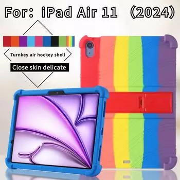 Мягкий чехол для iPad Air 11 дюймов (М4)2024(5thGen)Выпущен мягкий силиконовый чехол-подставка для планшета iPad Air 11 дюймов, подходящий для детей eleven красный