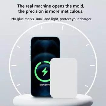 Мягкий чехол для iPhone 12 Pro, магнитный чехол-аккумулятор для беспроводного зарядного устройства (белый)