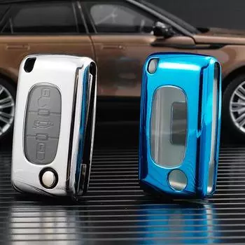 Мягкий чехол для ключа автомобиля из ТПУ, брелок для Peugeot 107 206 207 307 308 406 для Citroen Xsara Picasso C2 C3 C4 C5 C6 C8, защитная сумка key case чёрный