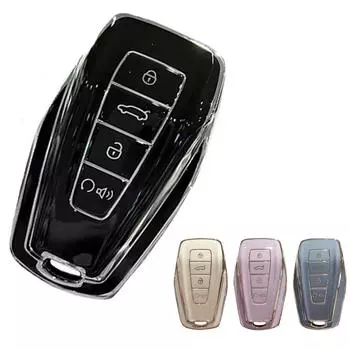 Мягкий чехол для ключа из ТПУ для Geely/Coolray 2019-2020/Atlas/Boyue NL3/Emgrand X7 EX7 SUV GT GC9/Borui Car Key Case Автомобильные аксессуары серый