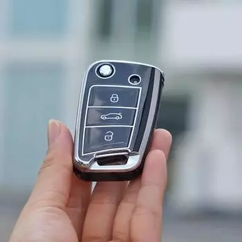 Мягкий чехол для ключей из ТПУ, чехол-держатель для брелка, протектор для VW Polo Skoda Octavia A7 Kodiaq Seat Ateca Leon Golf 7 MK7 VII Tiguan