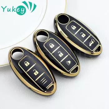 Мягкий чехол для ключей из ТПУ для Nissan Versa Maxima Altima Rogue Armada Sentra Murano для Infiniti FX35, полное покрытие, автомобильные аксессуары чёрный