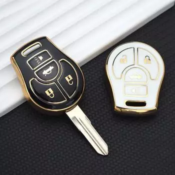 Мягкий чехол для ключей из ТПУ для Nissan March Tiida Altima Sentra Armada Cube Juke Maxima Pathfinder Rogue 2012 Versa 4 кнопки Key Case белый