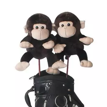 Мягкий чехол для клюшки для гольфа в виде плюшевой обезьяны, чехол для клюшки для гольфа в виде животного, аксессуар для гольфа Driver And Woods коричневый