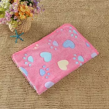 Мягкий чехол для коврика для домашних животных с рисунком из мультфильма, флисовое одеяло для кошек и собак, удобный коврик для домашних животных, осень S синий