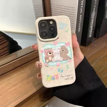 Мягкий чехол для мобильных телефонов Apple 15Pro, 14, 12, 13, XS и 11 Anti-Fall - Дизайн с изображением маленьких животных iPhone XR