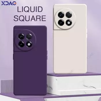 Мягкий чехол для OnePlus Ace 2 5G 360 Protect Luxury Square Liquid Silicone Phone Case Cover One Plus OnePlusAce2 Ace2 Double Liner Bags OnePlus Ace 2