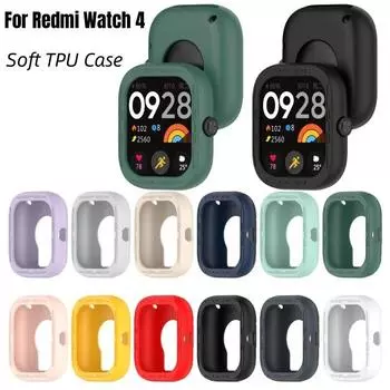 Мягкий чехол для Redmi Watch 4, чехол из ТПУ, бампер, защитная пленка для смарт-часов, силиконовый чехол для Xiaomi Red mi watch4, аксессуары темно-зеленого