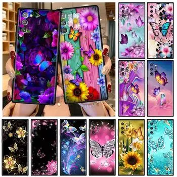 Мягкий чехол для Samsung Galaxy Note 20 Ultra 10 Plus Lite A50 A70 A20 A40 A20e 9 8 A60 A10e Чехол для телефона Diamond Flower Butterfly Samsung Note 8