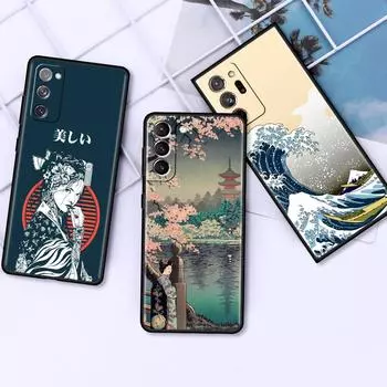 Мягкий чехол для Samsung Galaxy S22 Ultra S20 FE S21 S23 Plus S10 Lite S9 S8 S10e TPU силиконовый чехол для телефона японский стиль искусство Япония Samsung Note 10 Plus