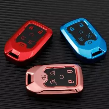 Мягкий чехол для смарт-ключа из ТПУ для Chevrolet Tahoe Suburban для GMC для GM Shell Fob Holder, автомобильные аксессуары красный