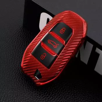 Мягкий чехол для смарт-ключа из ТПУ, полное покрытие для Peugeot 308 408 508 2008 3008 4008 5008 Citroen красный