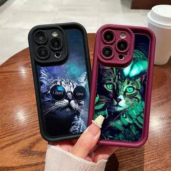 Мягкий чехол для телефона Angel Eye TPU для Samsung A05 A13 A23 A53 A14 A24 A34 A54 A15 A25 A35 A55 S20 S23 FE S24 Ultra Ae70 Cat Joyride On A Scooter art Samsung A03