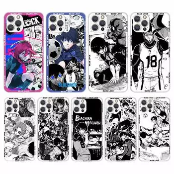 Мягкий чехол для телефона Anime Blue Lock для iPhone 16 13 12 11 Pro Max X XR XS 7 Plus 8 + SE 2020 с индивидуальным узором 15 14 1 iPhone 11 Pro чернил синий