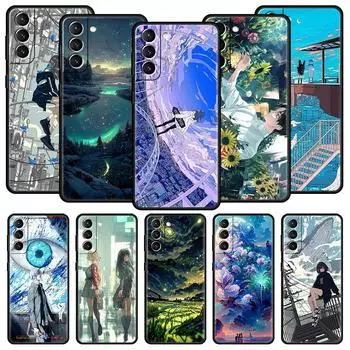 Мягкий чехол для телефона «Аниме Девушка Арт Пейзаж» для Samsung Galaxy S23 S22 S21 S20 FE Ultra 5G S10 S10E S9 S8 Plus 10 20, силиконовый чехол Samsung S10