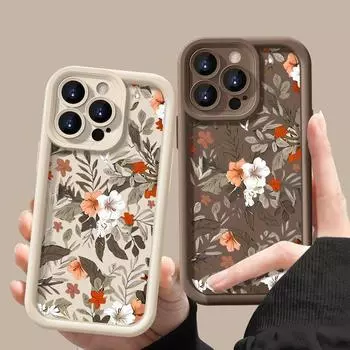 Мягкий чехол для телефона из термополиуретана с цветочным узором конфетного цвета для iPhone 16 Pro 15 14 Plus 13 12 11 Pro Max Xr Xs 8 7, защитный матовый противоударный чехол для объектива iPhone 16 чёрный